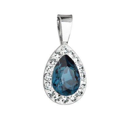 25988 stribrny privesek s krystaly swarovski modra slza 34252 3