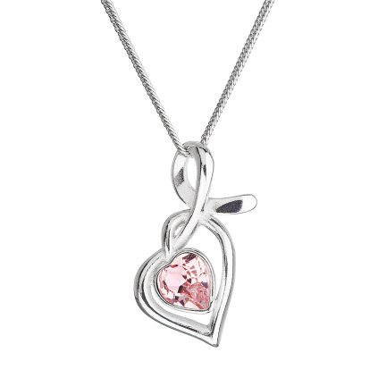 26465 stribrny nahrdelnik se swarovski krystaly srdce ruzove 32071 3