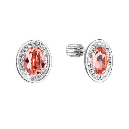 26516 stribrne nausnice pecky se swarovski krystaly oranzovy ovalek 31304 3