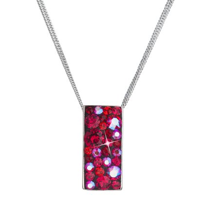 26534 stribrny nahrdelnik se swarovski krystaly cerveny obdelnik 32074 3 cherry