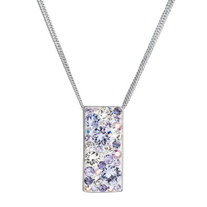 26543 stribrny nahrdelnik se swarovski krystaly fialovy obdelnik 32074 3 violet
