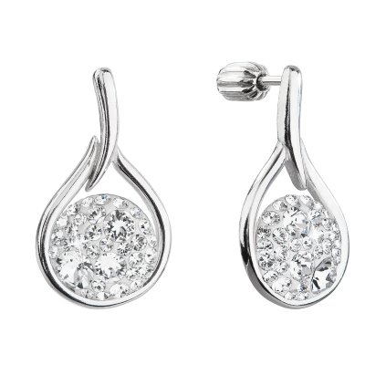 26582 stribrne visaci nausnice kapky se swarovski krystaly 31305 1 bile