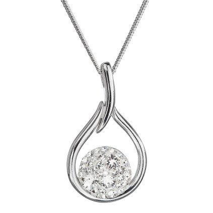26606 stribrny nahrdelnik se swarovski krystaly kapka 32075 1 bila
