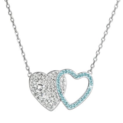 26852 stribrny nahrdelnik dvojite srdce se swarovski krystaly 32079 3 aqua