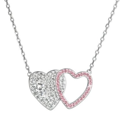 26858 stribrny nahrdelnik dvojite srdce se swarovski krystaly 32079 3 lt rose