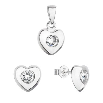 27386 sada sperku s krystaly swarovski nausnice a privesek bile srdce 39176 1