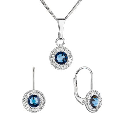 27587 sada sperku s krystaly swarovski nausnice a privesek tmave modre kulate 39109 3 montana