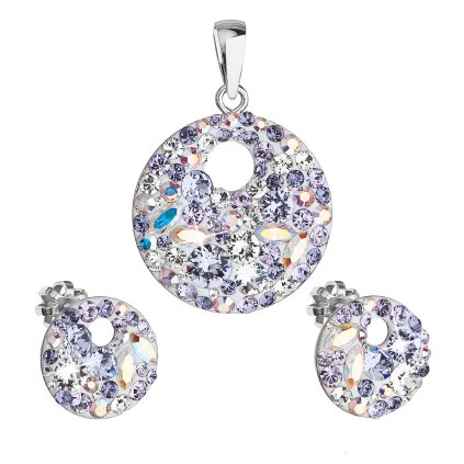27743 sada sperku s krystaly swarovski nausnice a privesek fialove kulate 39148 3 violet