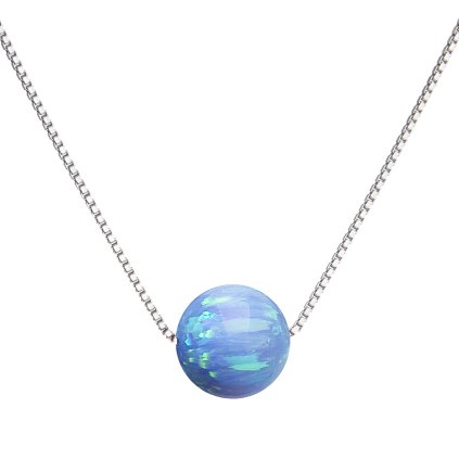27833 stribrny nahrdelnik se syntetickym opalem svetle modry kulaty 12044 3 lt blue