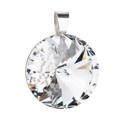 27992 stribrny privesek s krystaly preciosa bily kulaty rivole 34071 1 crystal