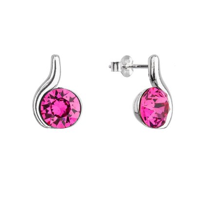 28799 stribrne nausnice pecky se se swarovski krystaly ruzove 31313 3 fuchsia