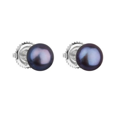 28841 zlate 14 karatove nausnice pecky bile zlato s modrou ricni perlou 821004 3 peacock