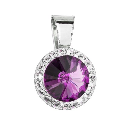 28988 stribrny privesek s krystaly preciosa fialovy kulaty 34251 3 amethyst