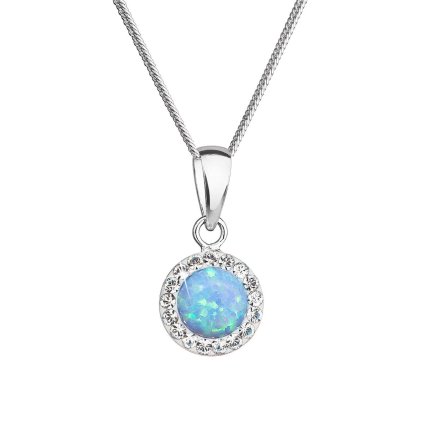 29018 nahrdelnik se syntetickym opalem a krystaly preciosa sv modry kulaty 32083 1 lt blue