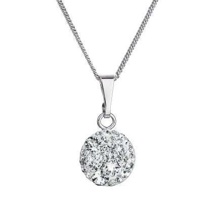 29483 stribrny nahrdelnik se swarovski krystaly kulaty bily 32086 1 crystal