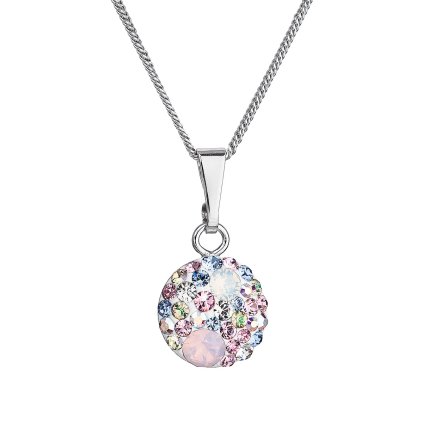 29486 stribrny nahrdelnik se swarovski krystaly kulaty ruzovy 32086 3 magic rose