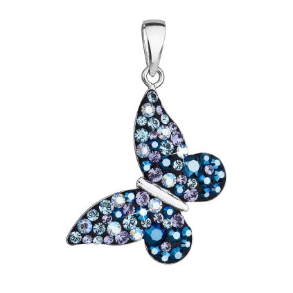 29495 stribrny privesek s krystaly swarovski modry motyl 34192 3 blue style