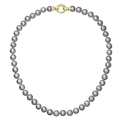 29531 perlovy nahrdelnik z pravych ricnich perel sedy 22028 3 grey