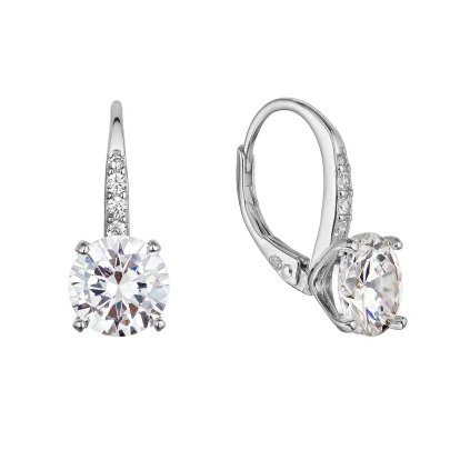 29960 stribrne nausnice visaci s velkym zirkonem bile 11451 1