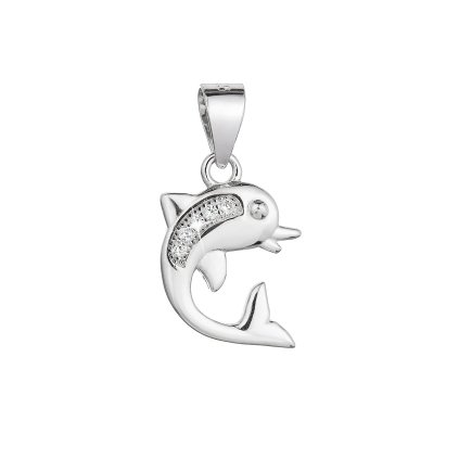 30074 stribrny privesek delfin se zirkony 14014 1