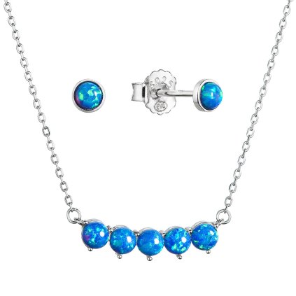 31364 sada sperku se syntetickymi opaly modre kulate 19035 3 blue
