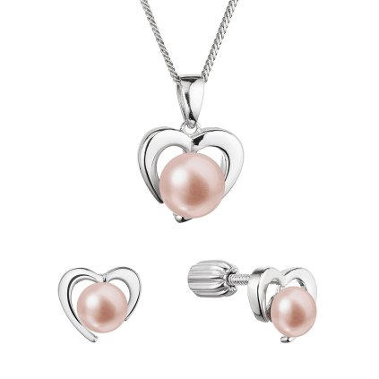 31436 perlova souprava srdicka s ruzovou ricni perlou 29060 3b pink