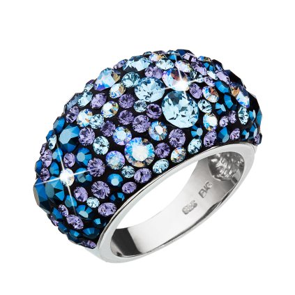 Stříbrný prsten s krystaly Swarovski modrý 35028.3 blue style (Velikost 51 (ø16,2 mm))