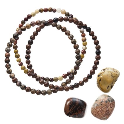 31925 naramky s mineralnimi kameny leopard jaspis mookaite avanturine 43043 3 tm hnedy