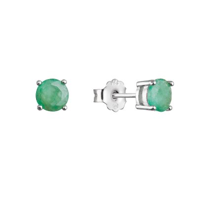 31955 stribrne nausnice pecky s pravymi kameny zelene 11485 3 emerald