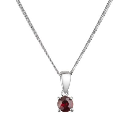 32000 stribrny nahrdelnik s rudym pravym kamenem 12078 3 garnet