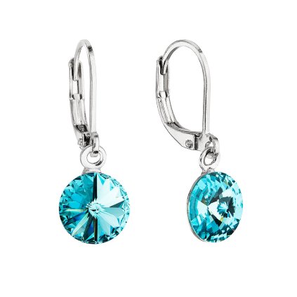 32057 nausnice bizuterie visaci s krystalem swarovski modre kulate 51080 3 aqua