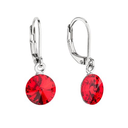 32069 nausnice bizuterie visaci s krystalem swarovski cervene kulate 51080 3 lt siam