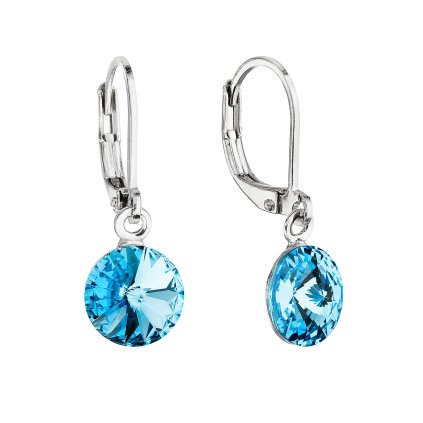 32072 nausnice bizuterie visaci s krystalem swarovski modre kulate 51080 3 lt turquoise