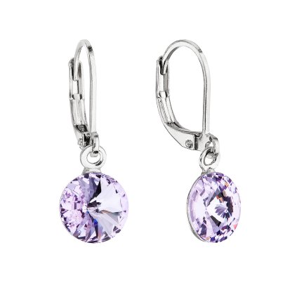 32078 nausnice bizuterie visaci s krystalem swarovski fialove kulate 51080 3 violet