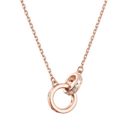 32096 pozlaceny stribrny rose nahrdelnik krouzky se zirkony 12095 1 crystal