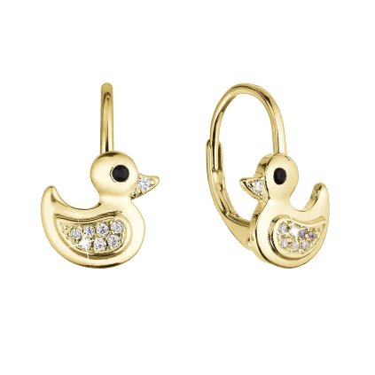 32267 pozlacene stribrne nausnice kacenky se zirkony 11499 1 crystal