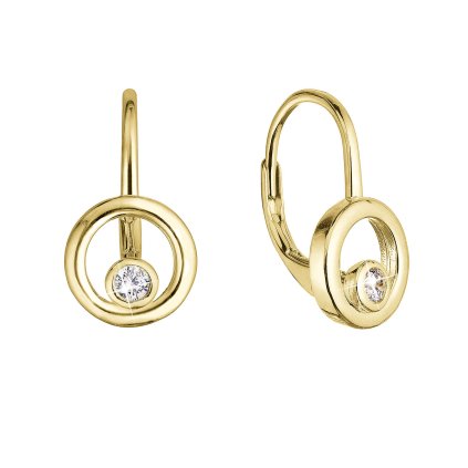 32336 pozlacene stribrne nausnice se zirkonem 11511 1 crystal