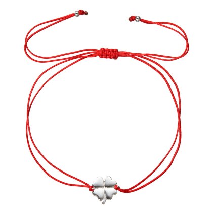 32492 kabbalah naramek se stribrnym ctyrlistkem 13047 3 red