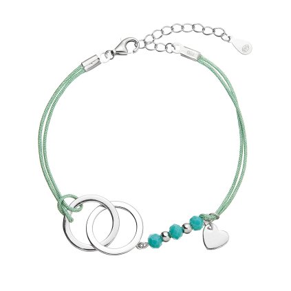 32726 kabbalah naramek spojene krouzky a stribrne srdicko 13051 3 turquoise