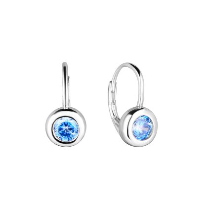 32978 stribrne nausnice visaci s modrym zirkonem 11548 3 aqua