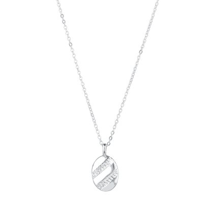 33074 stribrny nahrdelnik oval se zirkony 12102 1 crystal