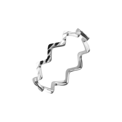 Stříbrný prsten zubatý s ozdobným prolisováním 65008 (Velikost 52 (ø16,6 mm))