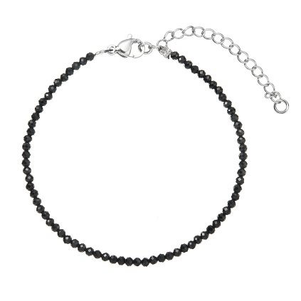 Náramek s black spinel kameny 43055.3 ocel