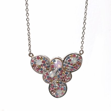 Náhrdelník stříbrný výrazný se Swarovski krystaly 72106 magic rose