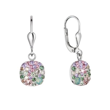 Stříbrné visací náušnice se Swarovski krystaly 31320.3 sakura
