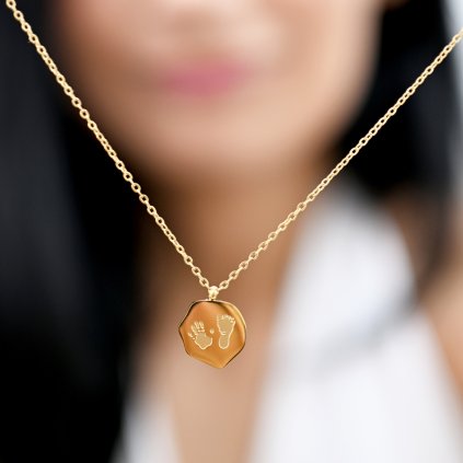 Ocelový náhrdelník placka 42041.1