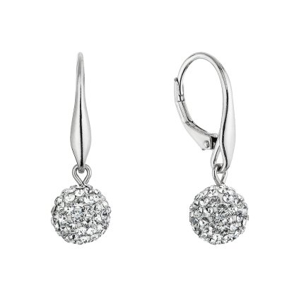 Stříbrné náušnice kuličky se Swarovski krystaly 31326.1