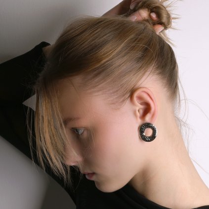 Stříbrné ocelové náušnice kruh 41020.1