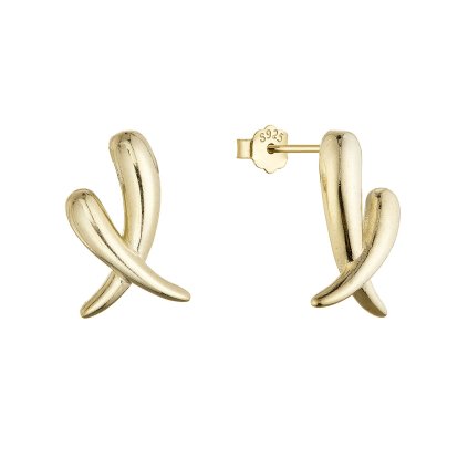 Pozlacené náušnice křížky 61148