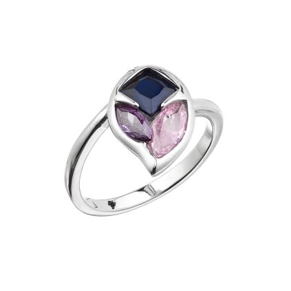 Stříbrný prsten se zirkony 15040.3